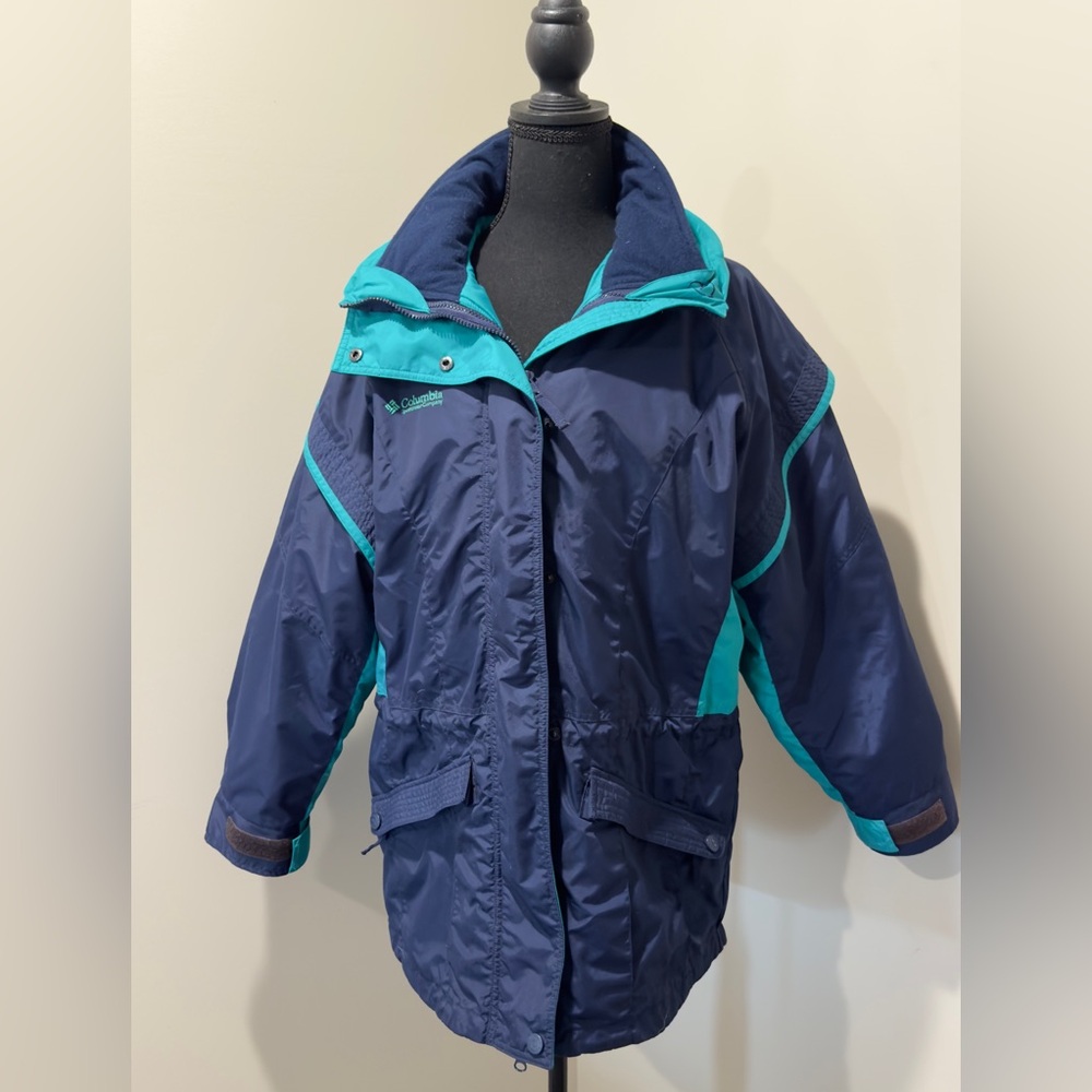 Vintage Columbia Sportswear Co. GIZMO Women's Navy Teal Ski Jacket Size M YZK